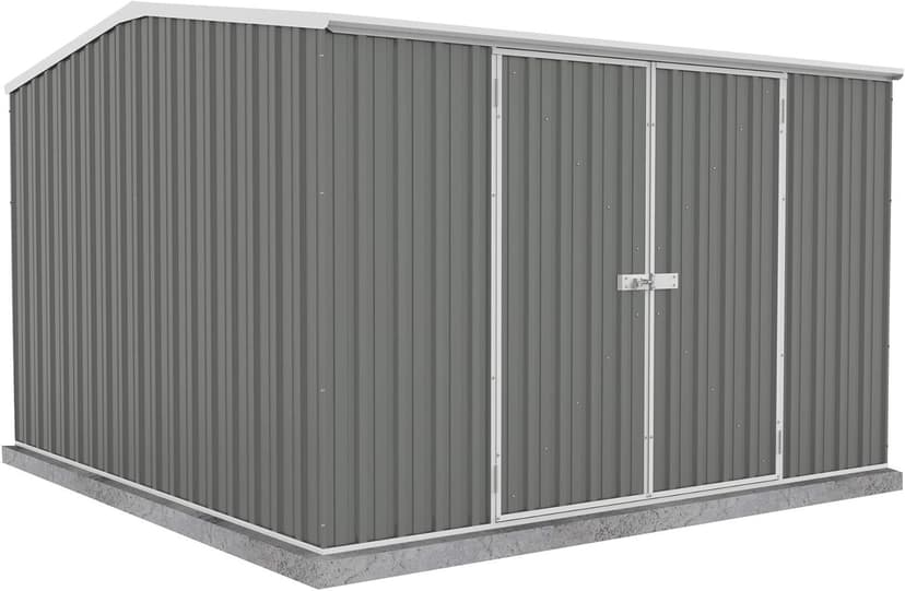 Premier Storage Sheds, 10'x10' Metal Garage, DIY Backyard Shed, Utility Tool Storage, Weather & Wind Resistant Aluminum Panels & Steel Frame, Maintenance-Free, 12 Year Warranty, Woodland Gray