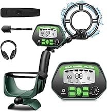 Metal Detector for Adults Professional - IP68 Waterproof Metal Detector, High Accuracy, A-M, Disc, Notch & Pinpoint Modes, Bigger LCD Display, 10” Waterproof Search Coil, New Advanced DSP Chip