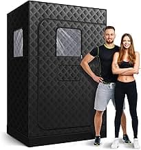 2 Person Portable Steam Sauna,1 or 2 Person Full Body Sauna for Home, Sauna Box for Relaxation Suit for Home,Gym,Bathroom,47"x35"x71",Chair and Steamer Not Included