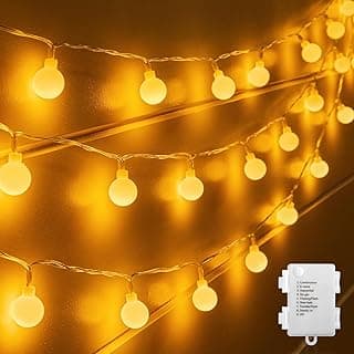 Brightown Battery Operated String Lights for Bedroom, 9.8Ft 30 LED Globe Fairy Lights for Balcony Classroom Wedding Girls Room RV Christmas Garden Party Camping Indoor Outdoor Decor
