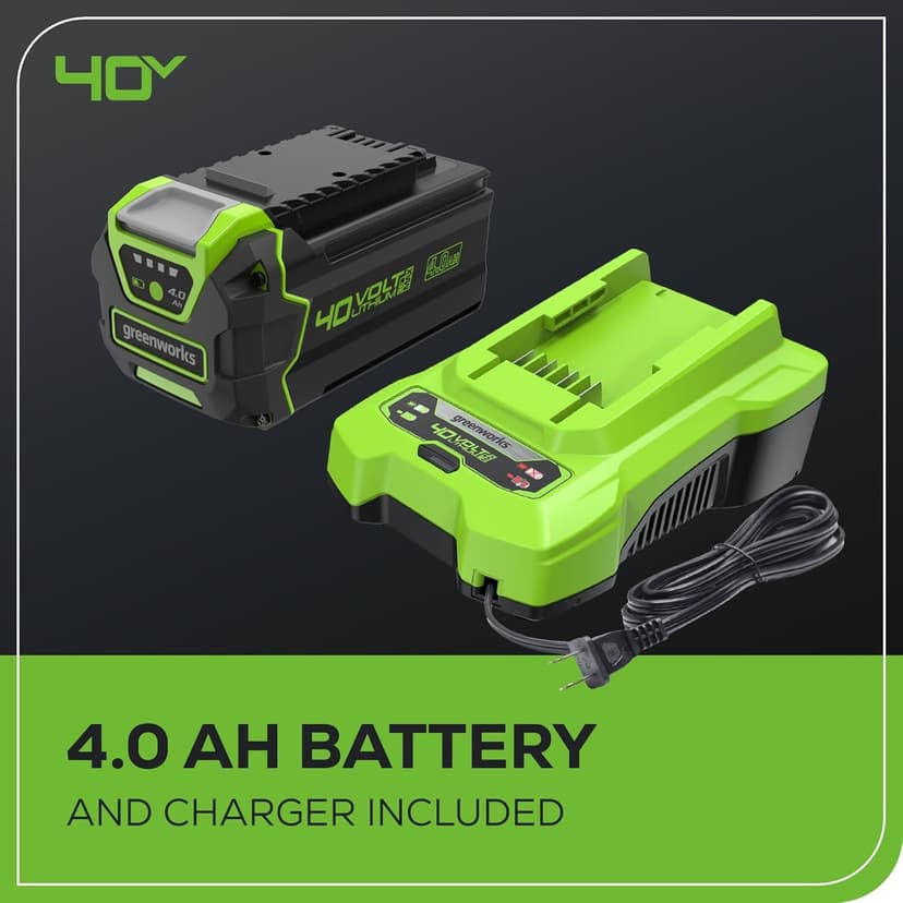 Greenworks 40V 16" Brushless Cordless Chainsaw, 4.0Ah Battery and Charger Included
