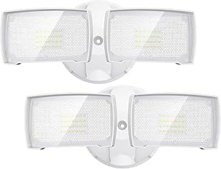 LEPOWER 2 Pack 28W LED Flood Light Outdoor, 3000LM LED Security Light with 2 Adjustable Heads, Switch Controlled Exterior Outdoor Security Light, 5500K, IP65 Waterproof for Garage, Yard, Patio