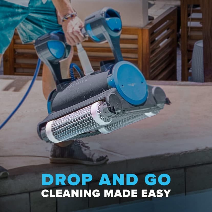 Dolphin Premier Robotic Pool Cleaner (2024 Model) with Multimedia, Oversized Leaf Bag, Standard & Ultrafine Filters, Weekly Timer, Waterline Cleaning & More — for In-ground Swimming Pools up to 50ft