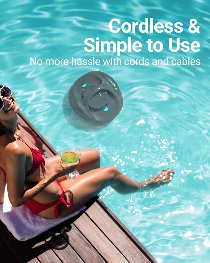 (2025 Upgraded) TALOSBO Pleco Se Cordless Pool Vacuum Cleaner Up to 130 Mins Runtime, Robotic Pool Cleaner with 2.5H Fast Charge, Ideal for Flat Above Ground and Inground Pools up to 861 Sq. Ft.