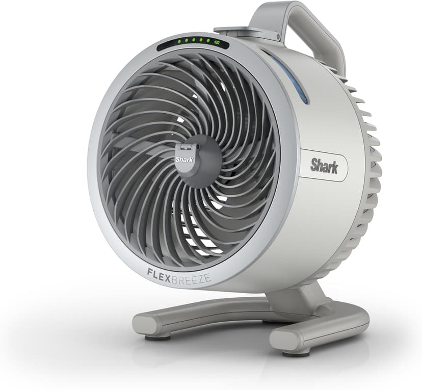 Shark FlexBreeze HydroGo Fan—Ultra-powerful portable fan with indoor + outdoor mist, Up to 70 feet of reach, corded & cordless, up to 12-hr. battery, 5 speeds, evaporative misting, Dove, FA052DV