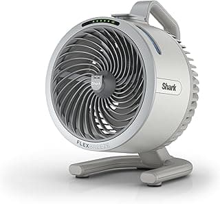 Shark FlexBreeze HydroGo Fan—Ultra-powerful portable fan with indoor + outdoor mist, Up to 70 feet of reach, corded & cordless, up to 12-hr. battery, 5 speeds, evaporative misting, Dove, FA052DV