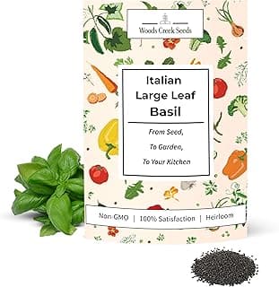 Italian Large Leaf Basil Seeds for Planting - Over 2,900 Heirloom Non-GMO Italian Basil Seeds - Beginner Friendly Seed for Planting Herbs at Home, Outdoors, Indoors or Hydroponics