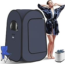 Portable Steam Sauna for Home, Pop up Sauna Tent Box with New 3L 1300 Watt Steamer, Steam Saunas for Home, Gym, Yoga, Pilates
