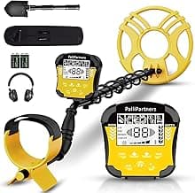 Metal Detector for Adults Waterproof-Professional Higher Accuracy Gold Detector with LCD Display,5 Mode,Advanced DSP Chip 12" Coil(Yellow)