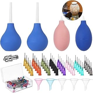 129 Pcs Pottery Tools, Ceramic Precision Tip Applicators, Pottery Slip Trailer Bottles with Needles, Filling Funnels, and Pins, Glaze Squeeze Bottle Tools, Clay Art Decorating Kit