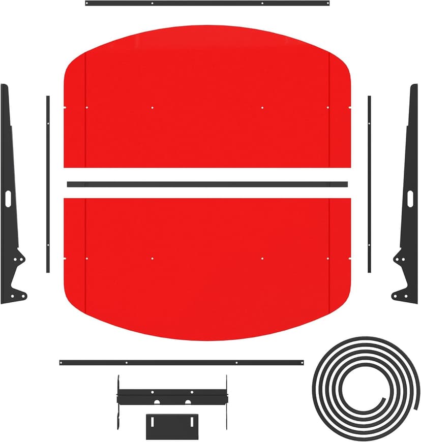Red Tractor Canopy for ROPS 53-3/8" X 53-3/8", Tractor Shade Canopy Roof for Tractor and Mowers, Non-Fading High-Density Thermoplastic (Will Add About 4'' to The Height of The Tractor)