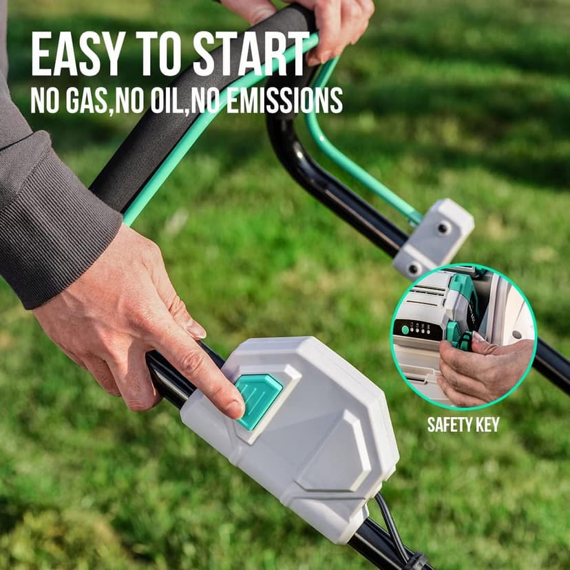 Litheli Cordless Lawn Mower 17 Inch, 2 x 20V 4.0Ah Battery Lawn Mowers with Brushless Motor, Bagging & Mulching, Charger Included