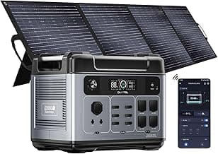 OUKITEL P2001 Plus 2400W Power Station with 200W Solar Panel, 2048Wh Solar Generator with 4 AC Outlets (5000W Peak), 1.5H Full Charging, APP Control Battery Backup for Home, Camping & RVs