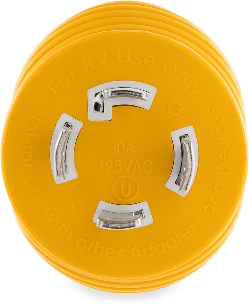 Camco 55338 PowerGrip 30 Amp 4-Prong Generator Adapter, Yellow