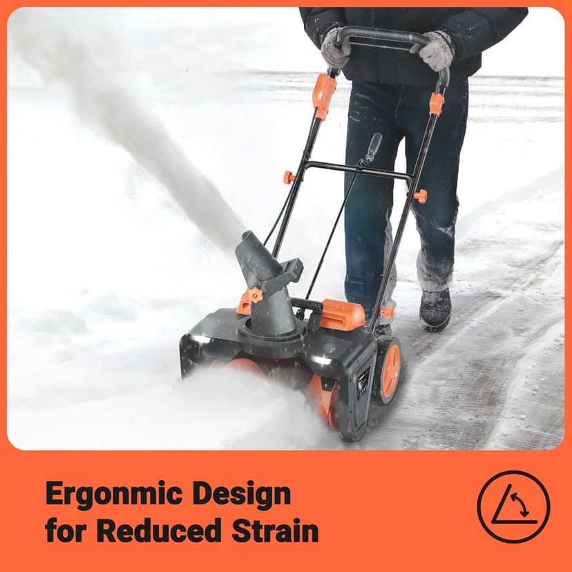 VOLTASK 48V Cordless Snow Blower, 48-Volt | 20-Inch Brushless Electric Snow Blower Cordless, Battery Snow Blower with Directional Plate & LED Lights (2 * 24V Battery & Dual Quick Charger Included)