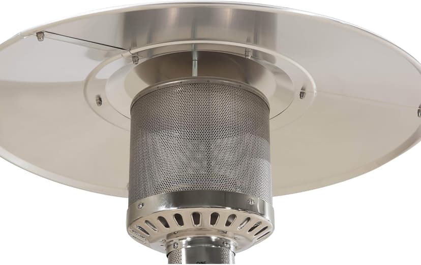 Sunjoy 47,000 BTU Avanti Outdoor Portable Propane Heater for Patio and Garden with Safety Auto Shut Off Valve and Wheels, Gray