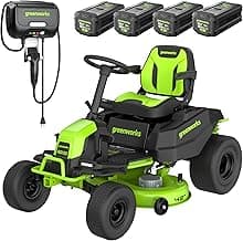 Greenworks PRO 80V 42” Electric Lawn Tractor, Riding Lawn Mower with (4) 5.0Ah Batteries and (600W) Plug in Charger