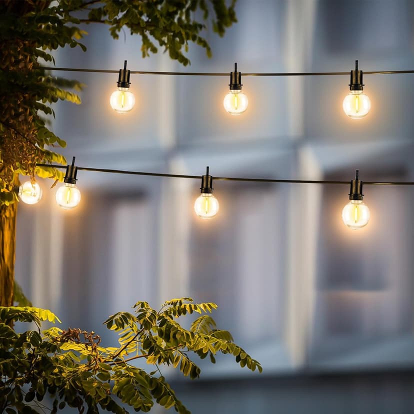 ZJOJO 100FT Outdoor String Lights, G40 Globe Outdoor Lights with 30 Shatterproof LED Bulbs (3 Spare), 2700K Hanging IP65 Waterproof Patio Light String Lights for Outside Backyard Porch Party