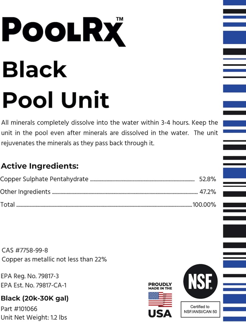 Pool RX 101066 6 Month Algaecide Treats 20k-30k gallons, Black