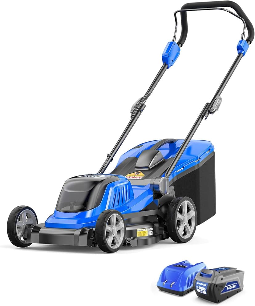 Lawn Mower 40V Brushless 18" Cordless, 5 Cutting Height Adjustments Electric Lawn Mower, Quickly Folding Within 5’s, 4.0AH Battery and Super Charger Included.