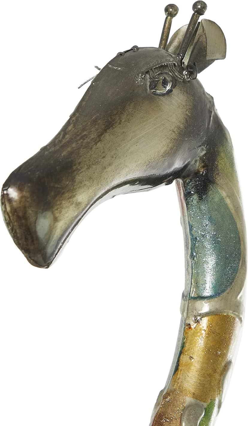 Deco 79 Metal Giraffe Decorative Sculpture Indoor Outdoor Tall Home Decor Statue with Detailed Embossed Scrollwork, Accent Figurine 17" x 7" x 73", Multi Colored