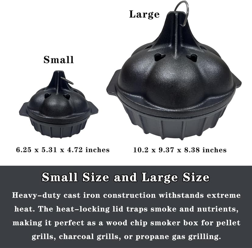 Small Cast Iron Smoker Roaster for Grill & Cast Iron Fish, Sea Turtle, Seahorse, Starfish, Combination Natural Iron Grill-Smokers Garlic Roaster, Enhance The Flavor of Butter Garlic Sauce, Soup
