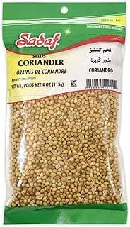 Sadaf Coriander Seeds - Coriander Seeds Whole for Cooking and Food Flavoring - Mediterranean Cuisine - Semilla de Cilantro - Kosher - 4 Oz Resealable Bag