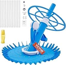 VEVOR Suction Pool Cleaner, Automatic Pool Vacuum Cleaner with Extra Diaphragm, Suction Sweeper with 12 x 32 in Hoses & 36-Fin Cleaning Disc, Side Climbing Cleaner for Above-Ground & In-Ground Pools