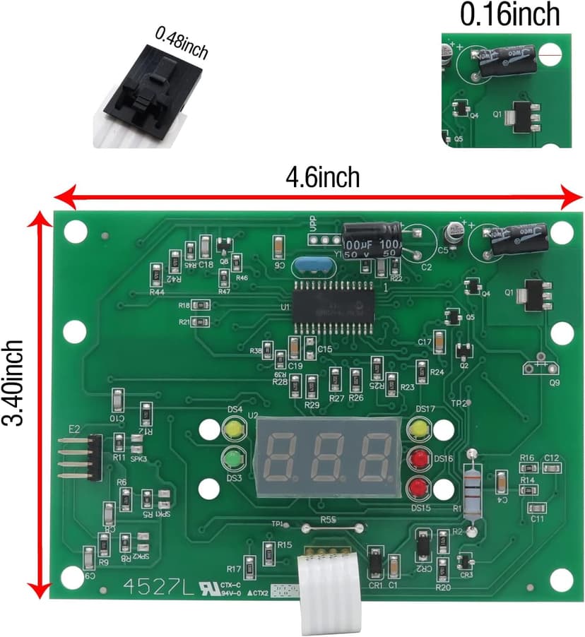 IDXL2DB1930 Display Board, Replacement for Hayward Heater IDXL2DB1930 Display Board Control Panel Keypad Membrane Switch Compatible with Hayward H350FDP H250IDL2 H350IDL2 H400IDL2 & Universal H-Series