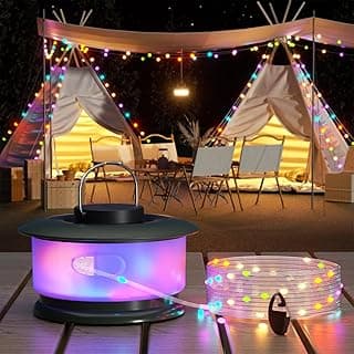 HOKONE Camping String Lights, 32.8FT 22 Lighting Modes Waterproof Rechargeable Quick Storage Portable Tent Lights Perfect for Spring Night Camping, Outdoor, Indoor, Party, Patio, Garden, Holiday Decor