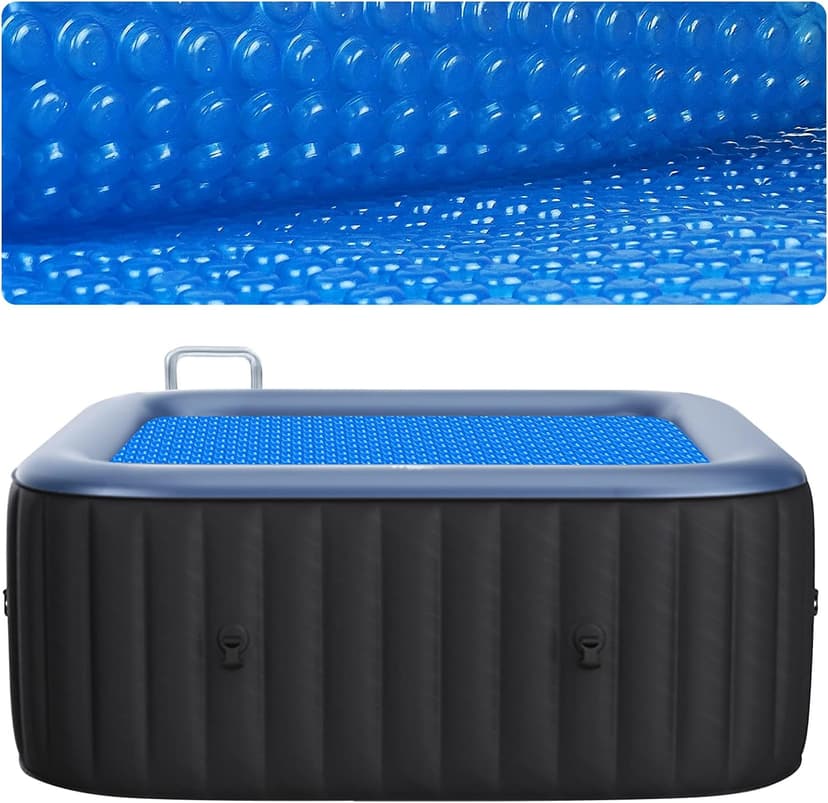 Solar Hot Tub Spa Bubble Cover Blanket for 6 7 Ft Square Inflatable Hot Tub Spa Pool Thermal Insulation Floating Bubble Wrap Covers Blankets(6 x 6 FT)