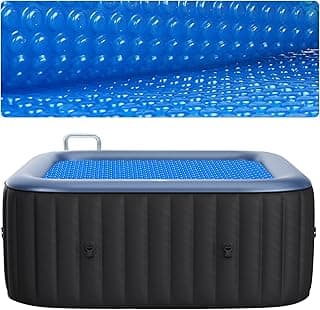 Solar Hot Tub Spa Bubble Cover Blanket for 6 7 Ft Square Inflatable Hot Tub Spa Pool Thermal Insulation Floating Bubble Wrap Covers Blankets(7 x 7 Ft)
