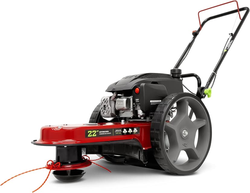 Earthquake Walk Behind String Mower With 160cc Viper 4-Cycle Engine, 22” Cutting Diameter, 14” Never-Go-Flat Wheels, Easy Assembly, Adjustable Handlebar, Model # 40314