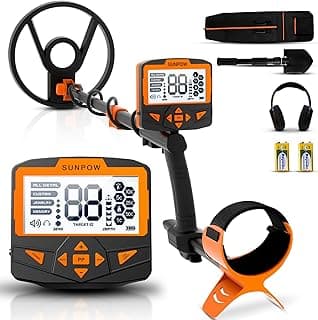SUNPOW Metal Detector for Adults Professional - Waterproof Higher Accuracy 5 Modes Gold Metal Detector with Strong Anti-Interference, Advanced DSP Chip, 11" Detection Depth - OTMD09