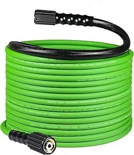YAMATIC Upgraded Flexible Pressure Washer Hose 50 FT 3400 PSI, 1/4" Wear & Kink Resistant Power Washer Hose with Heat Protect Sleeve, Durable Replacement Hose for Uberflex Flexzilla Ryobi