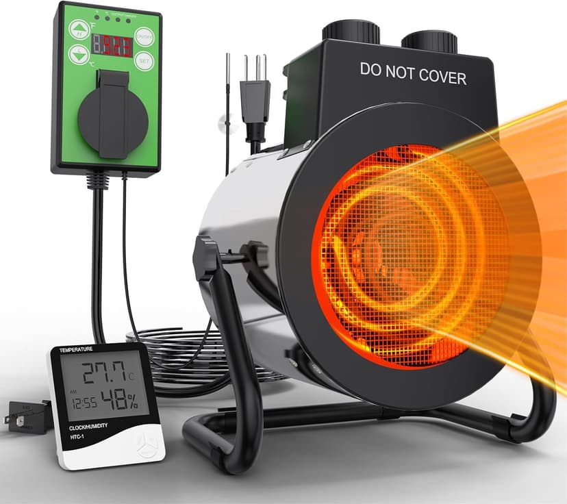 Buyplus Outdoor Heaters for Patio, 1500W Portable Space Heater with 3S Fast Heating, Overheat Protection, Electric Space Heater for Outdoor Indoor Use, Garage, Office, Bedroom, Greenhouse, Patio