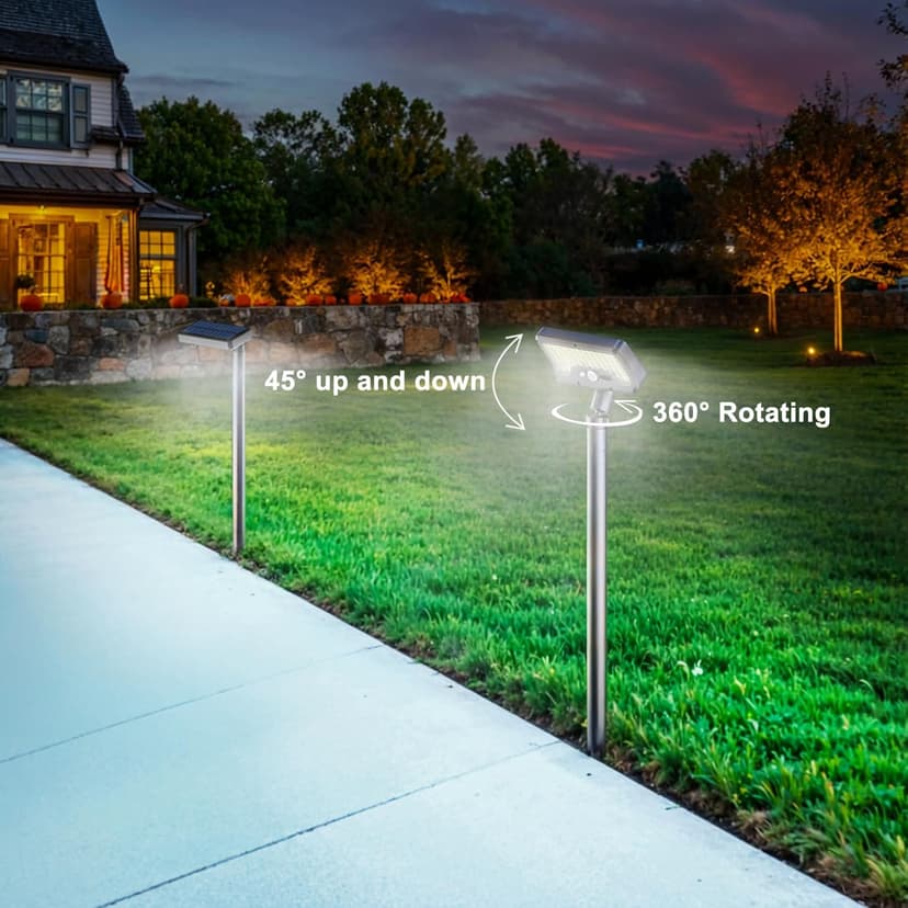 Tryme Solar Lights Outdoor Pathway, 92 Led Bright Waterproof Walkway Lights with Adjustable Angle & 3 Motion Sensor Modes for Driveway, Sidewalk, Garden, Yard, Patio, Landscaping (2 Pack)