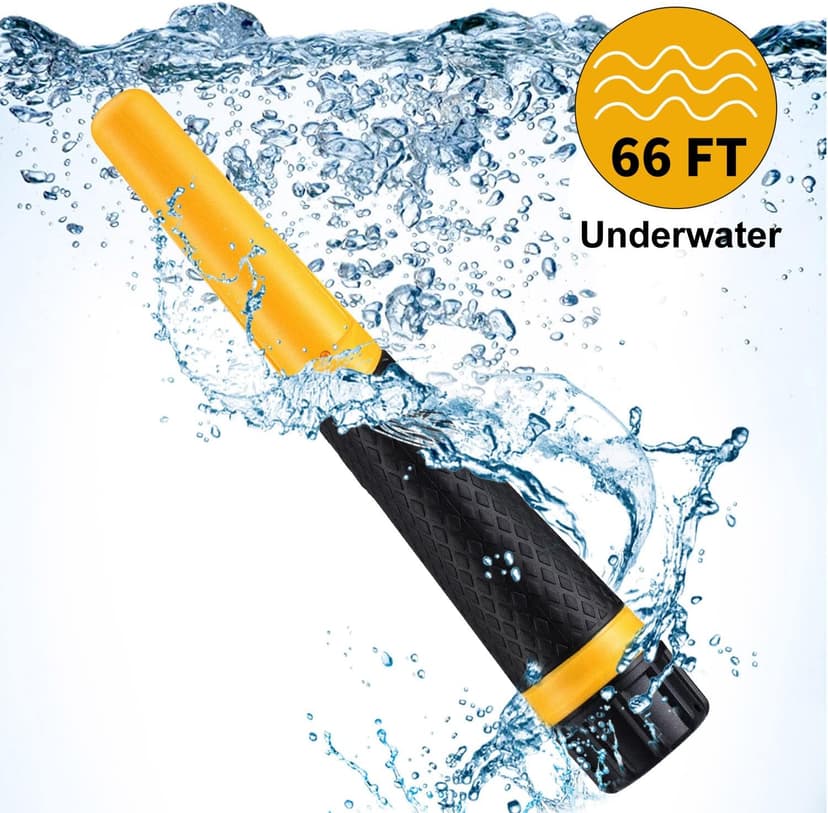 SAKOBS Metal Detector Pinpointer Wand: 5" Detection Depth, IP68 Fully Waterproof, Up to 66 Feet Underwater, 360°Detection Handheld Pin Pointer, 3 Modes (Buzzer, Vibration,Sound) for Adults & Kids