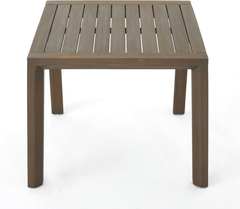 Christopher Knight Home Leah Outdoor Acacia Wood Chat Set with Water Resistant Cushions, 3-Pcs Set, Grey Finish / Grey