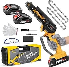 Mini Chainsaw 6-Inch with 2 Battery Mini Electric Chain Saws Cordless Handheld Portable Small Chainsaw for Wood Cutting