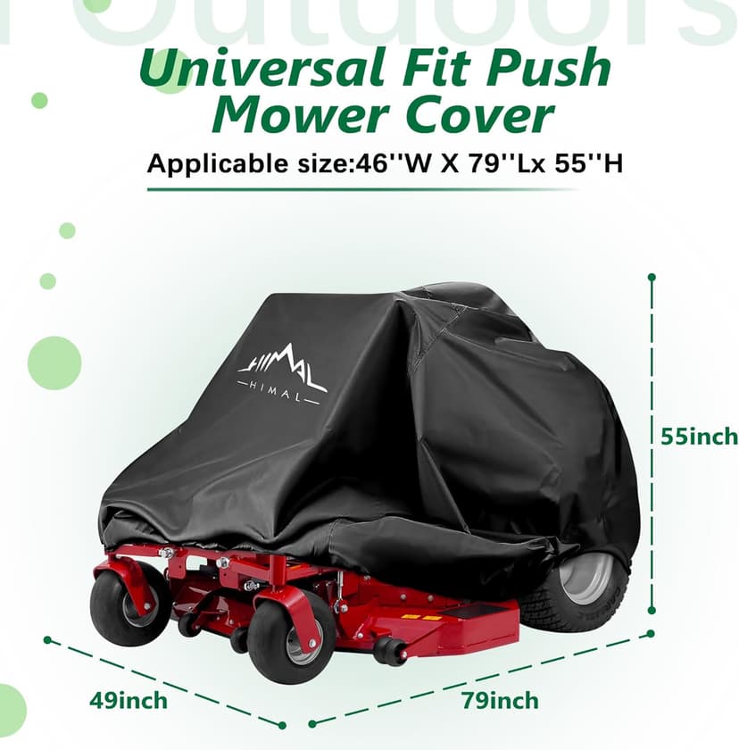 Himal Outdoors Zero-Turn Mower Protector, Heavy Duty 600D Polyester Oxford, UV Protection Universal Fit with Drawstring & Cover Storage Bag, Tractor Cover Up to 60" Decks