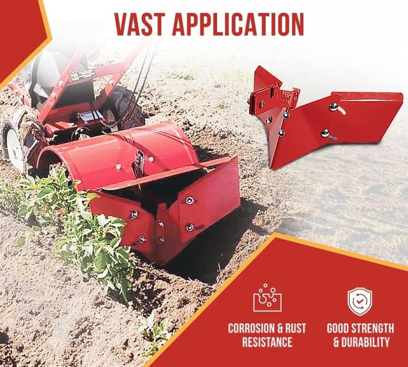 Mytee Products 15683 Hiller-Furrower Attachment for Rear Tine Tillers, Adjustable Wing, Three Kinds of Connection, Garden Tiller for Large and Small Areas of Land Cultivation & Clean Lands