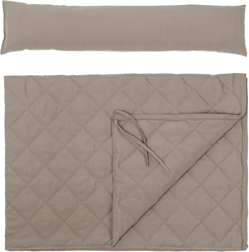 ANOW Double Hammock Pad and Pillow Set, 2 Person Polyester Hammock Pad, Light Brown