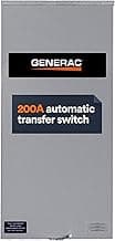 Generac 200 Amp Single Phase Generator Automatic Transfer Switch - Service Entrance Rated - NEMA 3R Outdoor Rated Aluminum Enclosure - Power Management for Indoor and Outdoor Use