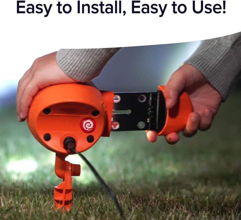 Star Shower Show LED Projector, AS-SEEN-ON-TV, Showcase Your Home With Full-Color Holiday, Use 2 or More for Spectacular Results, Hassle-Free, Includes 6 Halloween Slides, 7 In, Orange