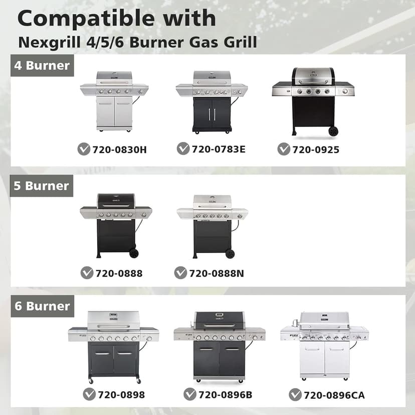 Grill Heat Plates Replacement Parts for Nexgrill, Porcelain Steel Heat Tents for Home Depot Nexgrill 6 Burner Gas Grill, 14.6" Flame Cover Replacement Parts for Nexgrill 720-0896B