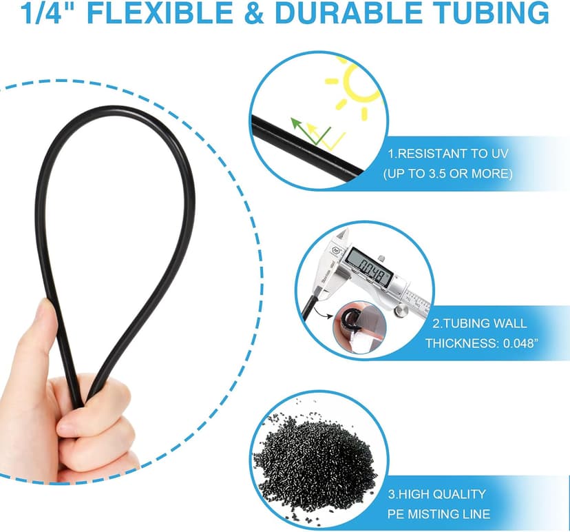 Bonviee Misters for Outside Patio, 75FT (23M) Patio Misting System, Outdoor Misters for Patio Cooling, 28 Brass Mist Nozzles, 3/4" Adapter, DIY Water Misters for Cooling Outdoor Garden Greenhouse