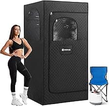 COSVALVE Portable Steam Sauna, Personal Full Body Home Sauna Box, Indoor Sauna for Home Relaxation with 4L 1600W Large Steam Generator, Fast Heating, 2.95' * 2.95' * 5.9'