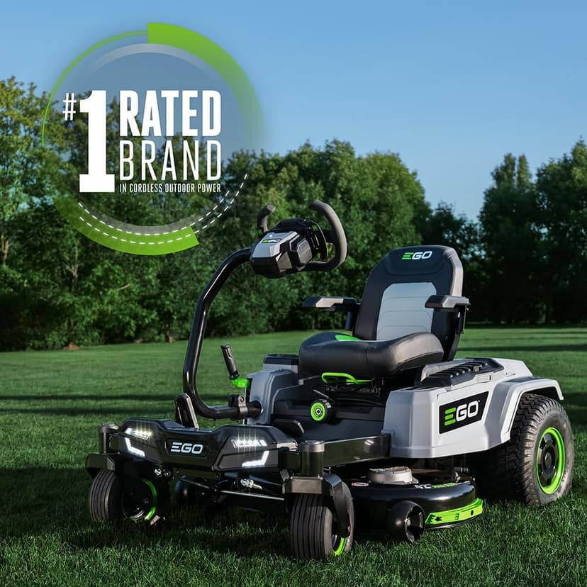 EGO POWER+ ZT4205S 56-Volt 42-Inch Z6 Zero Turn Riding Mower with e-Steer™ Technology, 4 x 12.0Ah Batteries, 700W Turbo Charger Included Plus 2 Extra BA2800T 5.0Ah Batteries
