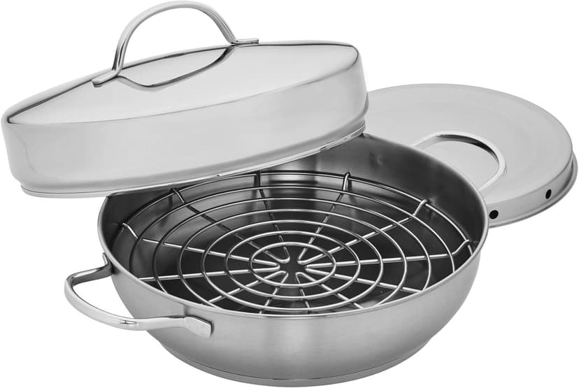 Demeyere Resto 4-pc Stainless Steel Stovetop Smoker Set, Silver, 11.5"